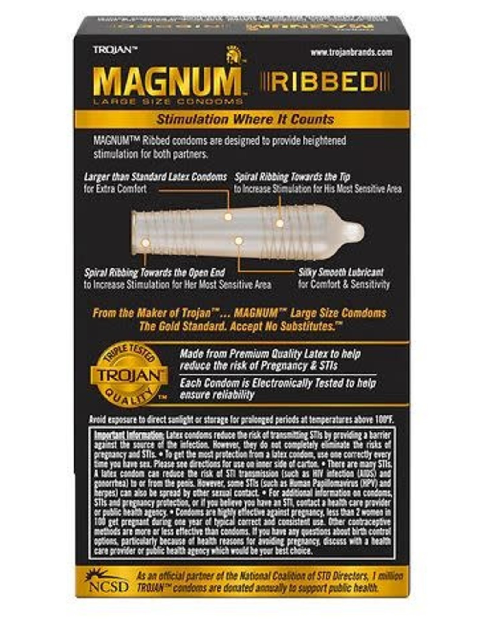 Trojan Trojan Magnum Ribbed 12 pack 1164215