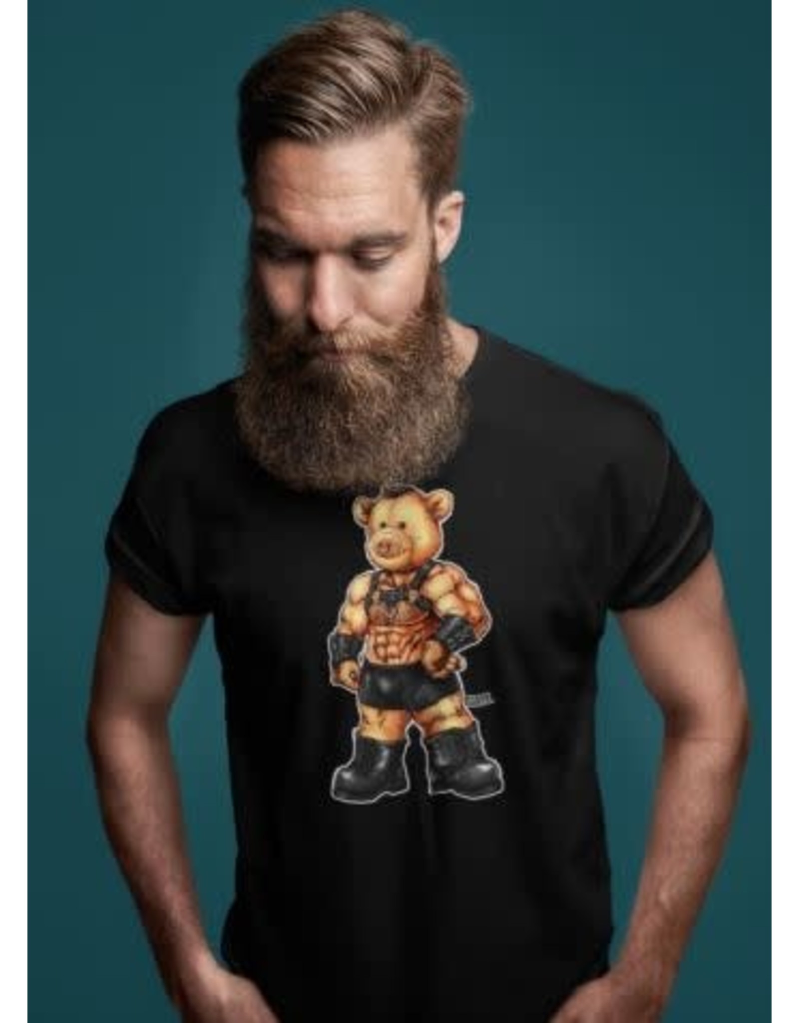 Bearded Shirts Bearded Shirts Piggi Bear in Leather