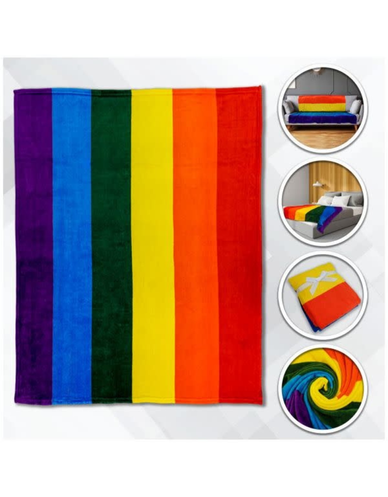 Progress Rainbow 50x60in Blanket Sheared Plush