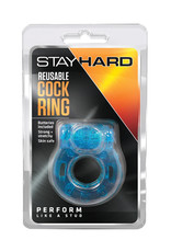 Blush Blush Stay Hard Vibrating Reusable Cock Ring - Blue