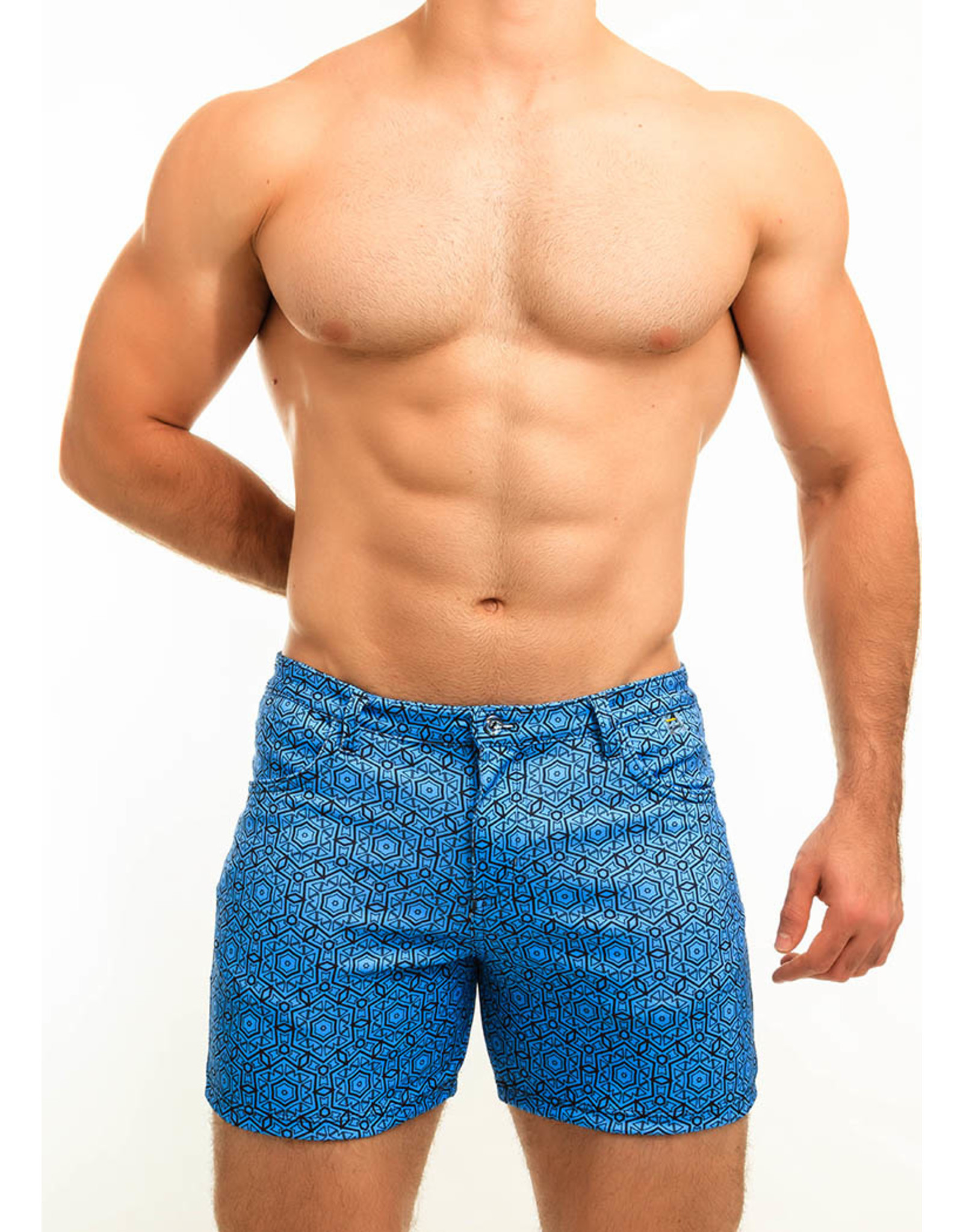 Along Along Geometrical Blue Roma Short 5"