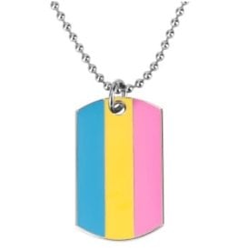 Paradise Paradise Pansexual Dog Tag Necklace