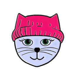 Yujean Yujean Pink Hat Cat Enamel Pins E1011