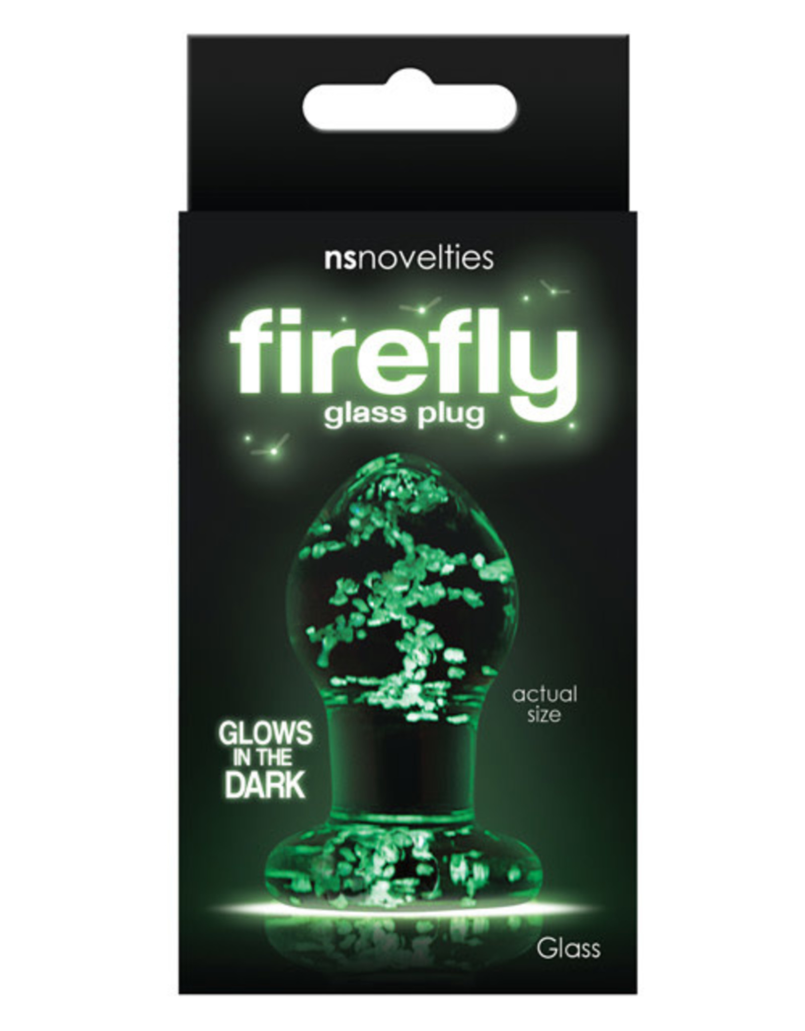 ns novelties Firefly Clear Glass Plug Small - Glow