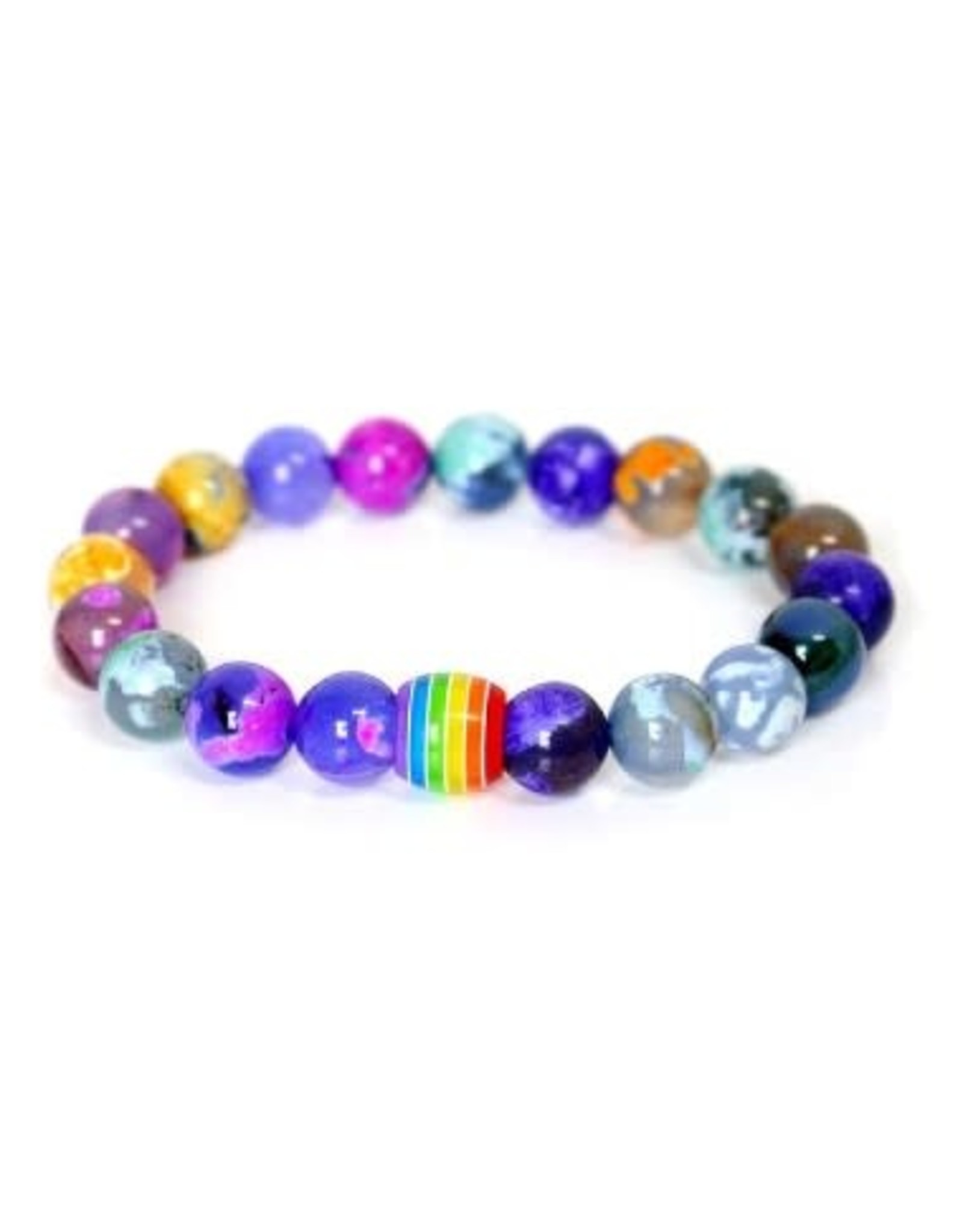 Paradise Paradise Rainbow Pride Purple/Pink Bead Bracelet