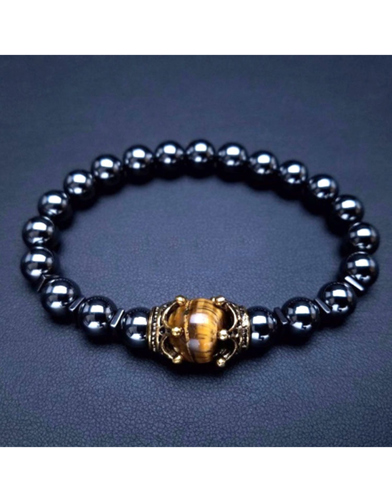 Paradise Paradise Haematite/Tiger Eye Stone Beaded Bracelet