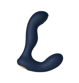 Svakom Svakom Iker Neo Rechargeable Silicone App Compatible Prostate Vibrator - Navy Blue/Gold