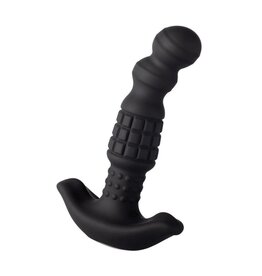 Pineapple Man Rolling Bead Vibrating Rechargeable Silicone Prostate Massager - Black