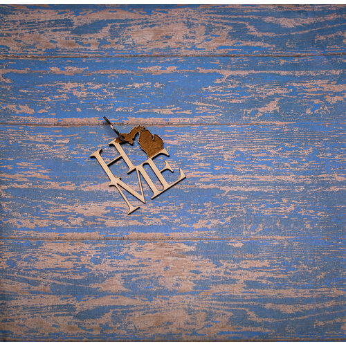 Laser Etched Wood Keychain - Home MI Laser Etched Wood Keychain - Home MI
