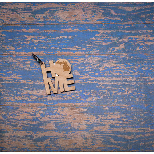 Laser Etched Wood Keychain - Home MI Circle Laser Etched Wood Keychain - Home MI Circle