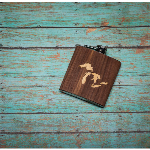 Wooden Flask Great Lakes Wooden Flask Great Lakes