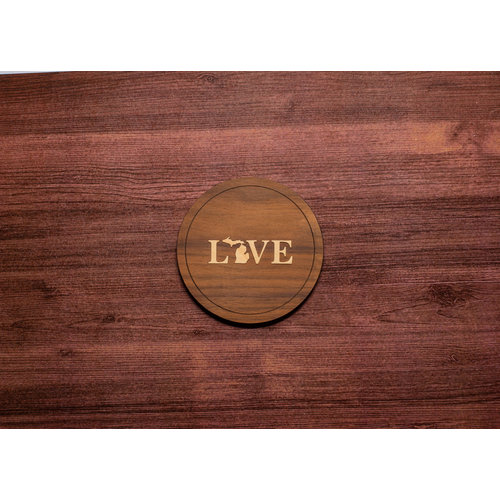 Wooden UP Love Inlay Coaster Wooden UP Love Inlay Coaster