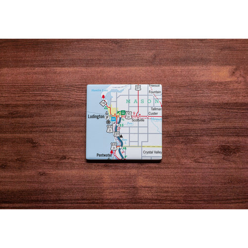 Ludington Map Coaster Ludington Map Coaster