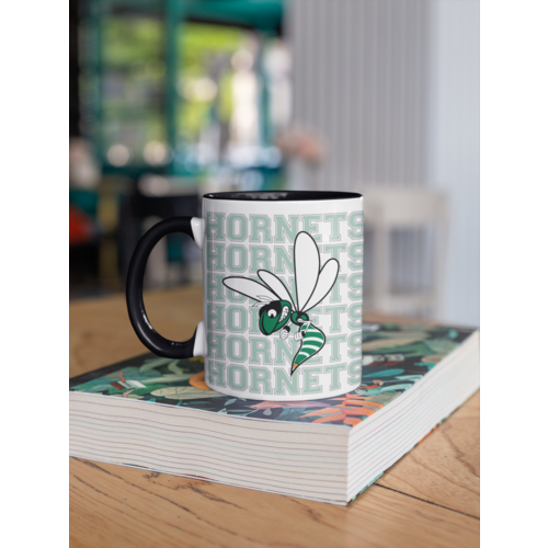 Hornet Letters with Mascot Mug (11oz, Black) Hornet Letters with Mascot Mug (11oz, Black)