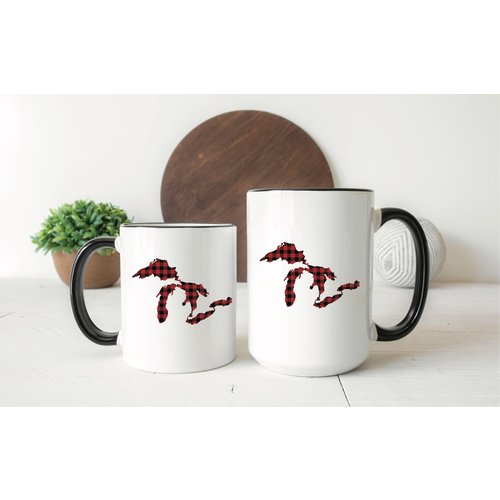 Red Plaid Great Lakes Mug Red Plaid Great Lakes Mug