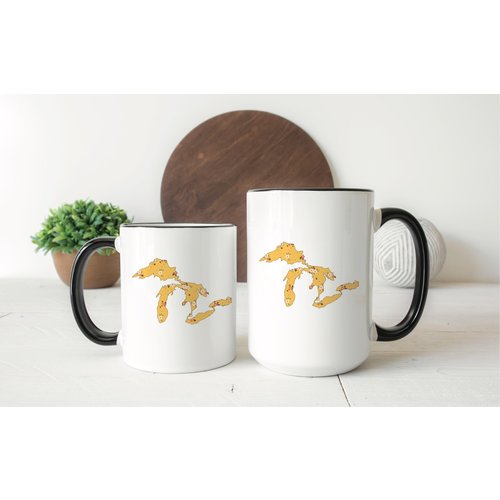 Yellow Floral Great Lakes Mug Yellow Floral Great Lakes Mug