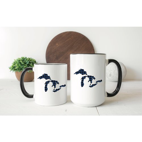 Blue Plaid Great Lakes Mug Blue Plaid Great Lakes Mug