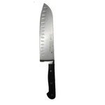 IVO Cutlery Blademaster Forged Santoku Knife, Granton Edge, 8"