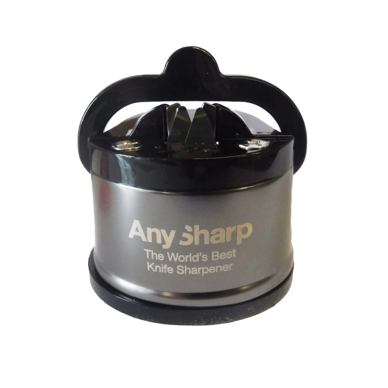AnySharp Pro Safer Hands-Free Knife Sharpener, Brushed Metal