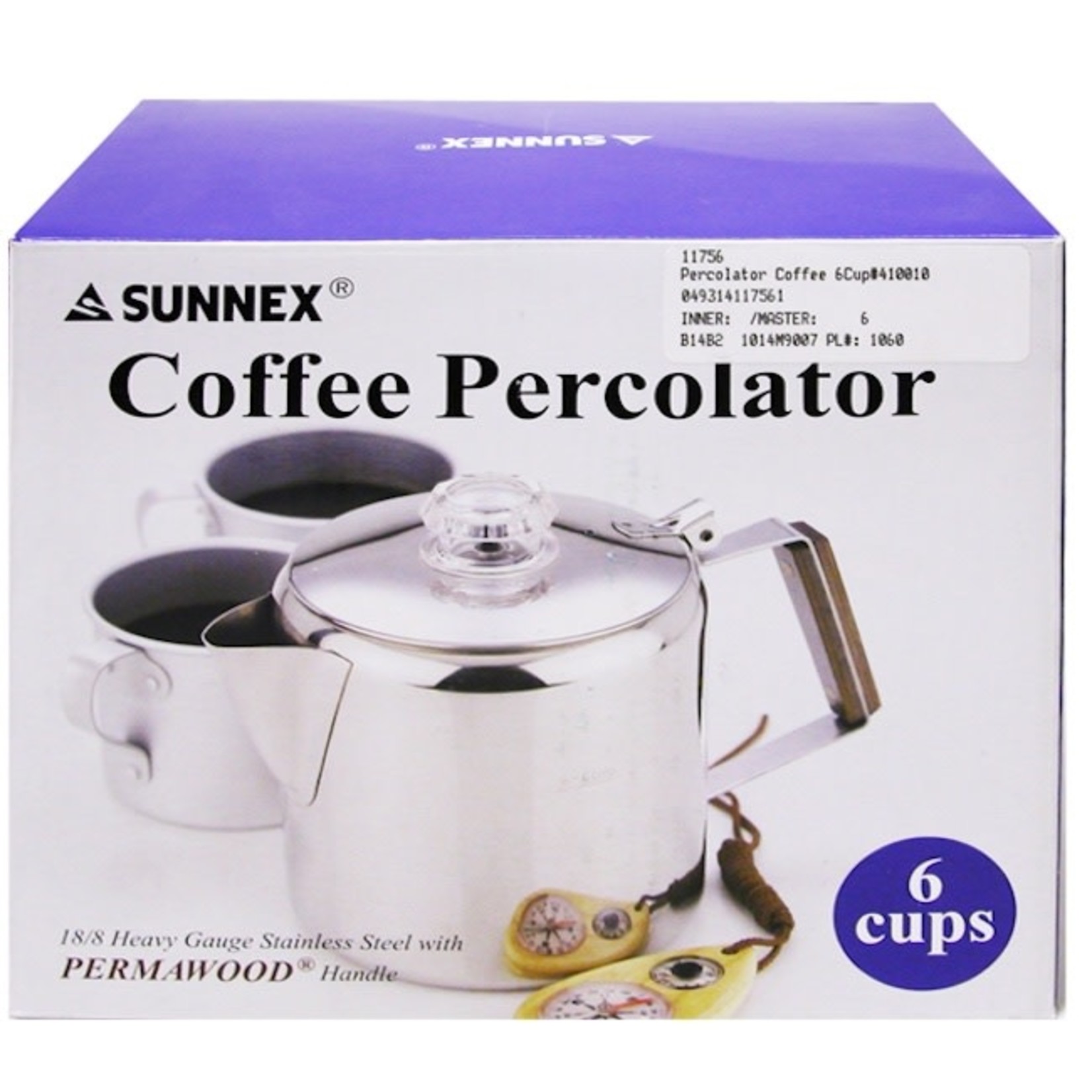 Sunnex Stainless Steel 6 Cup Coffee 