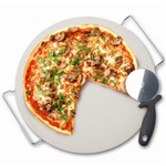 Danesco Pizza Stone Set with Cutter and Rack, 14.5"