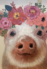 Wink Pig with Flowers