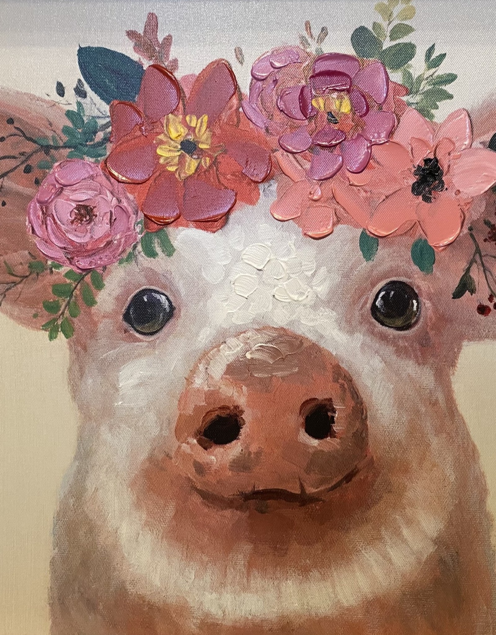 Wink Pig with Flowers