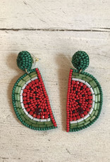 Wink Watermelon Seed Bead Dangle Earrings