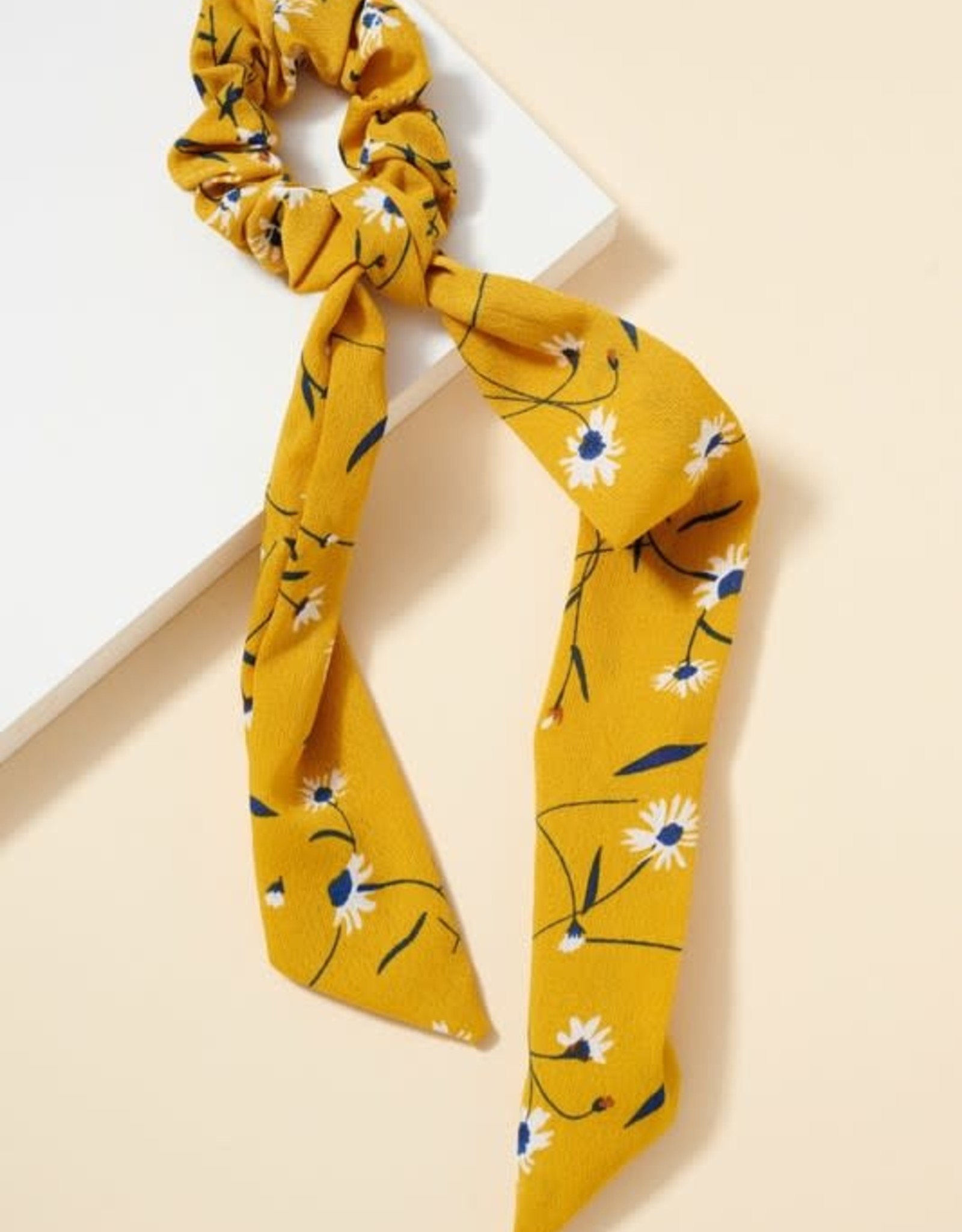 Wink Mustard Floral Print Scrunchie