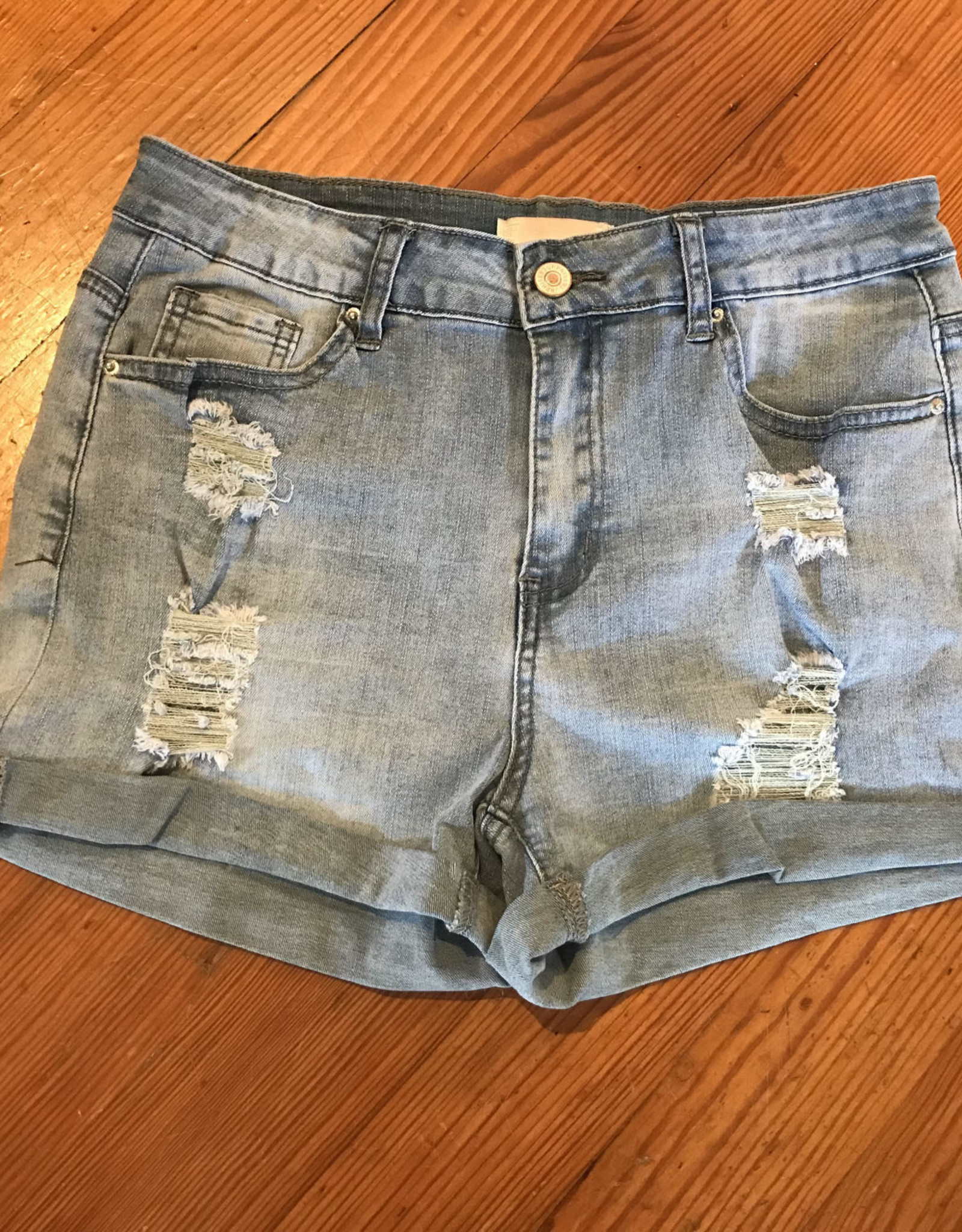 Wink Medium Wash Cuff Shorts