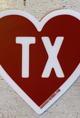 Texas Heart Sticker