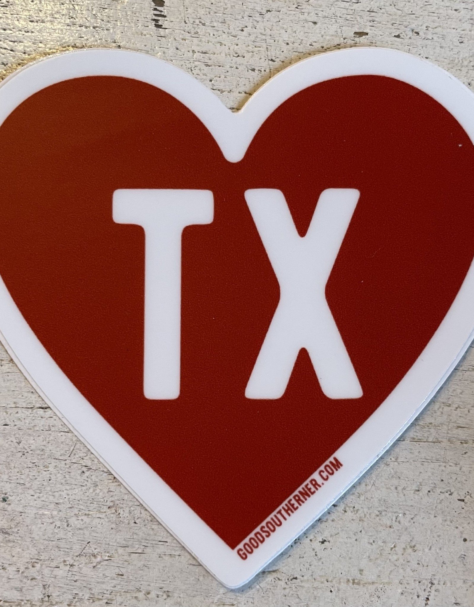 Texas Heart Sticker