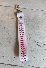 Wink Baseball Stitch Wristlet Keychain