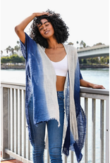 Wink Ombre Kimono with Frayed Edges