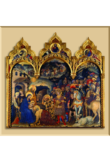 Christmas Card Triptych - Adoration of the Christ Child by Gentile da Fabriano