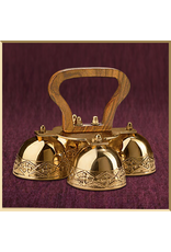 Sudbury Brass Embossed Sanctus Bells with Wood Handle