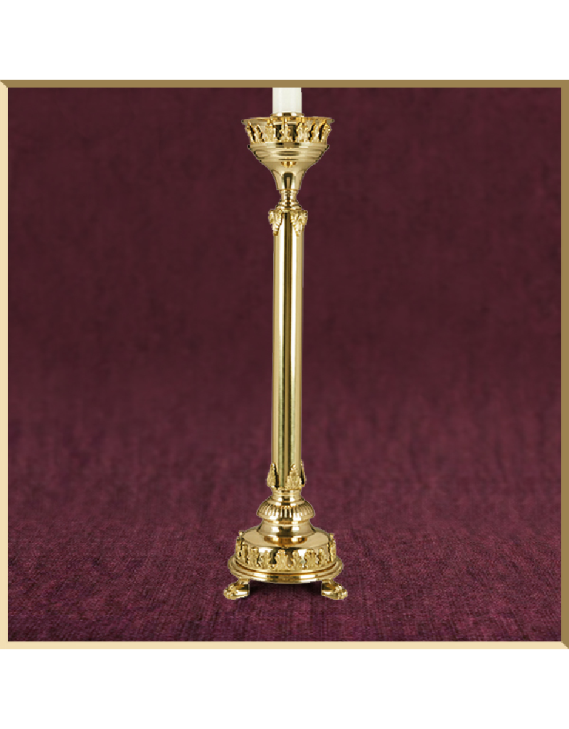 24 Traditional Gothic Style Brass Altar Candlestick — Agapao Store