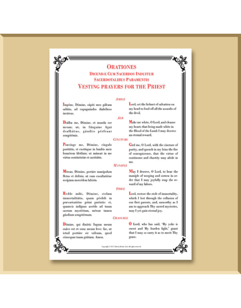 Sacristy Vesting Card