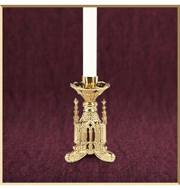 Altar Candlestick Holder - small Gothic Design – Sacristan Brass