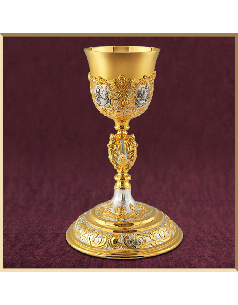 Baroque Style Chalice II with Paten & Case