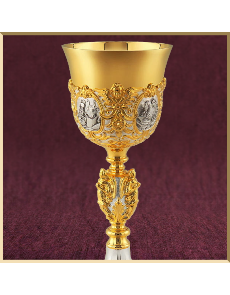 Baroque Style Chalice II with Paten & Case