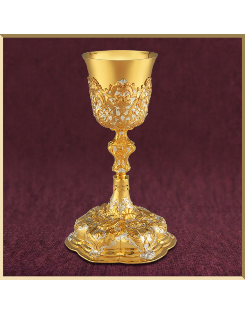 Baroque Style Chalice III with Paten & Case