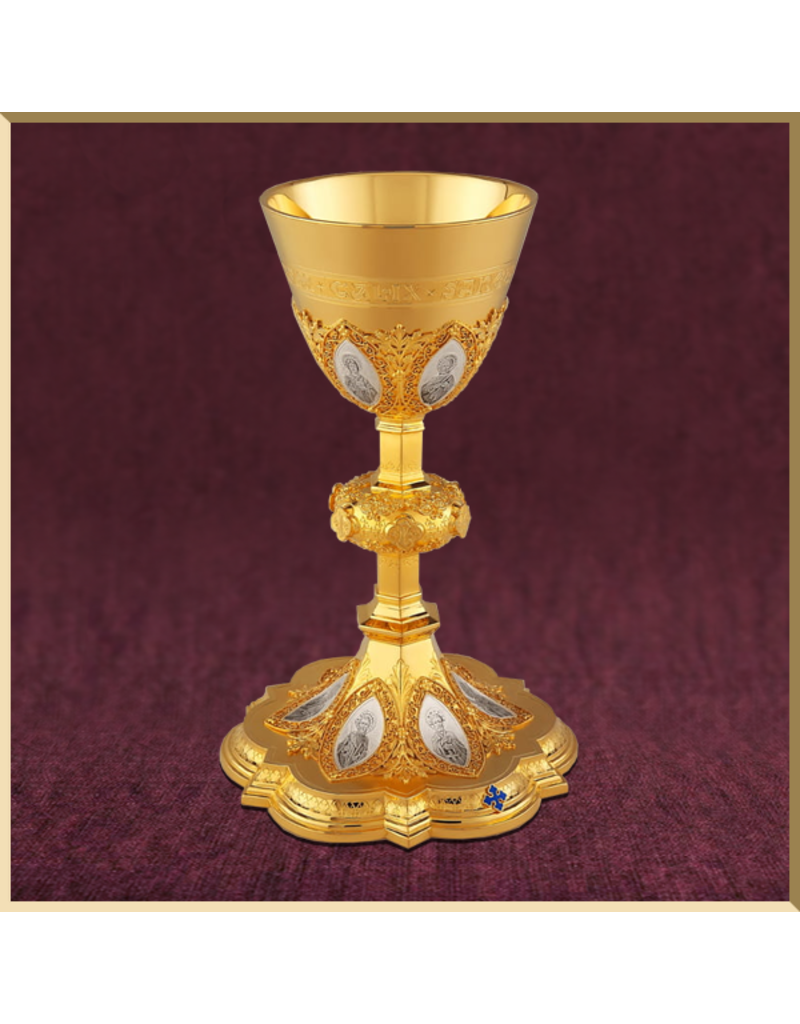 Gothic Style Chalice with Paten & Case