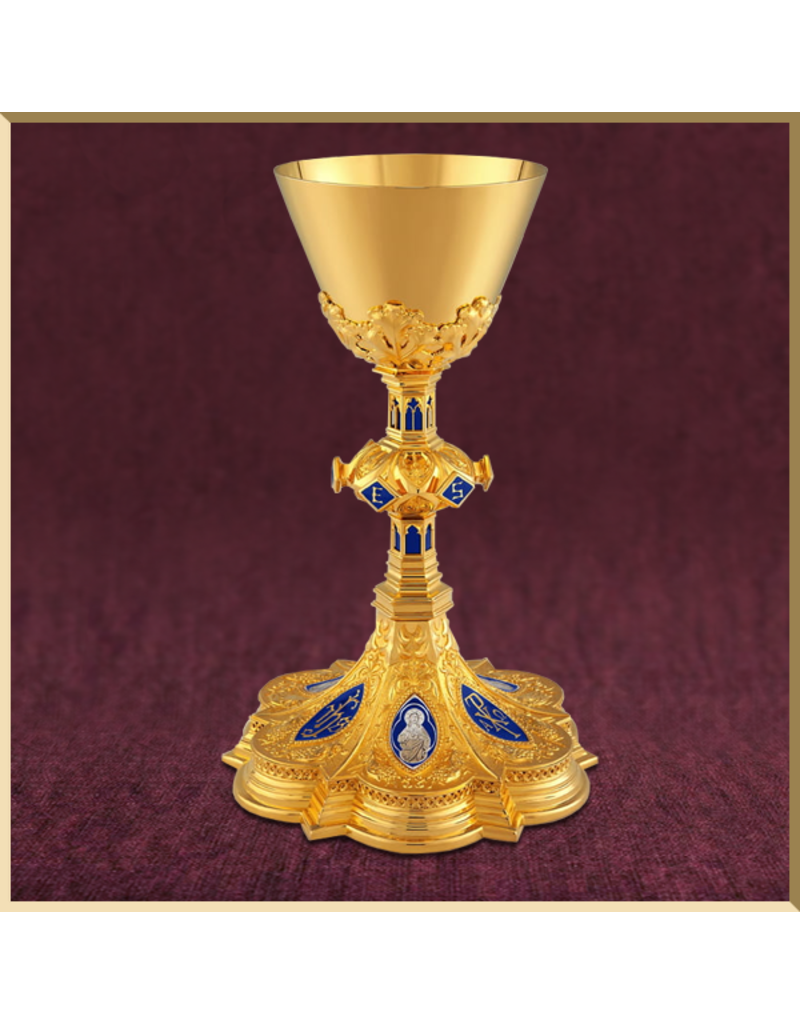 Neo Gothic Style Chalice with Paten & Case