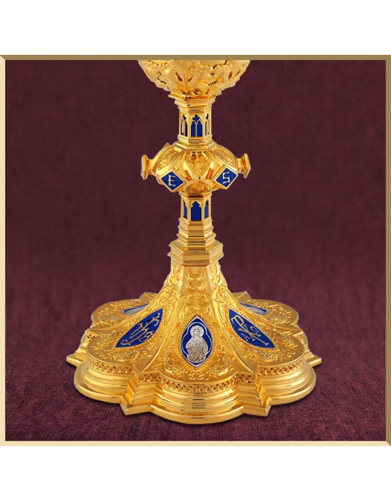 Neo Gothic Style Chalice with Paten & Case