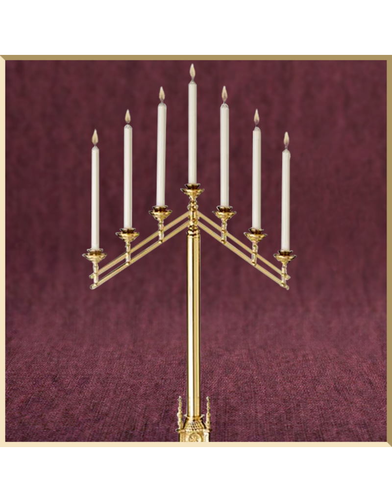 Sudbury Brass San Pietro 7-Light Floor Candelabra - Adjustable