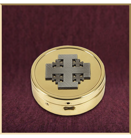 Sudbury Brass Jerusalem Cross Embossed Pyx- 3 pk