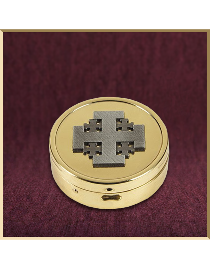 Sudbury Brass Jerusalem Cross Embossed Pyx- 3 pk