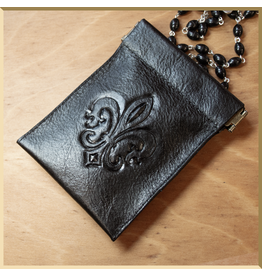 St. Martha’s Guild Hand Tooled Leather  Fleur de lis Rosary Case