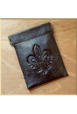 Hand Tooled Leather  Fleur de lis Rosary Case